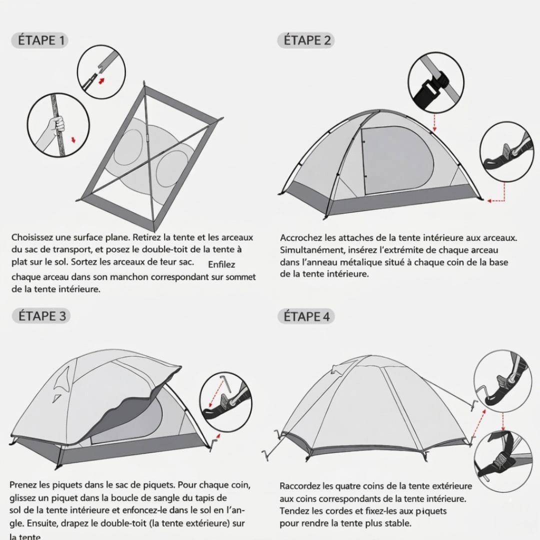 Tente Bivouac 2 personnes, bikepacking & trekking | Spacieuse 2,16kg