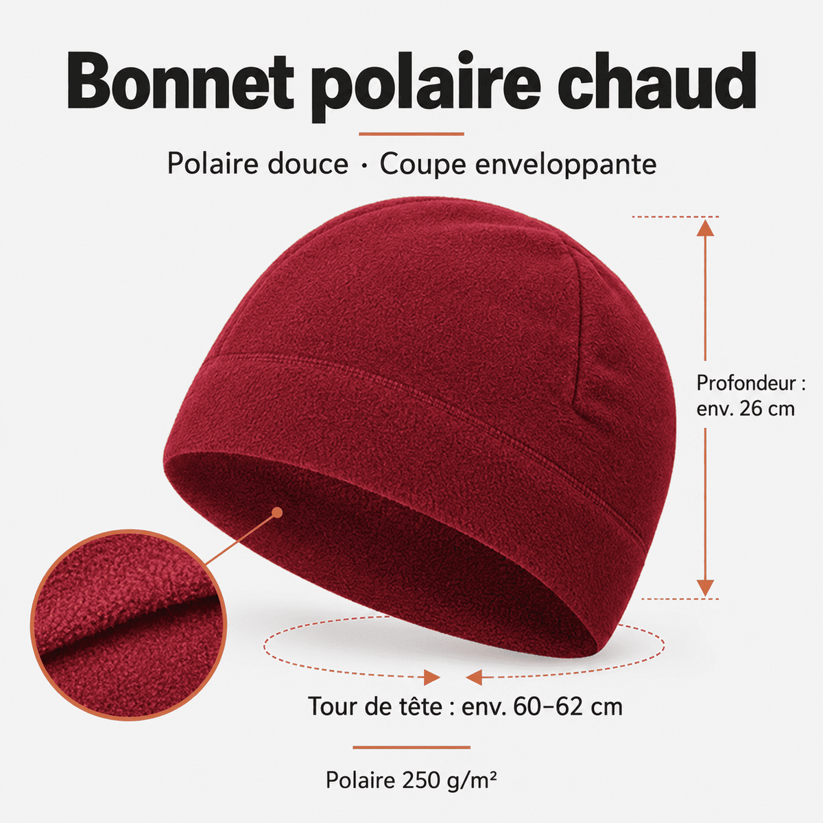 Bonnet polaire thermique, vélo et randonnée hivernale | coupe-vent, Unisexe