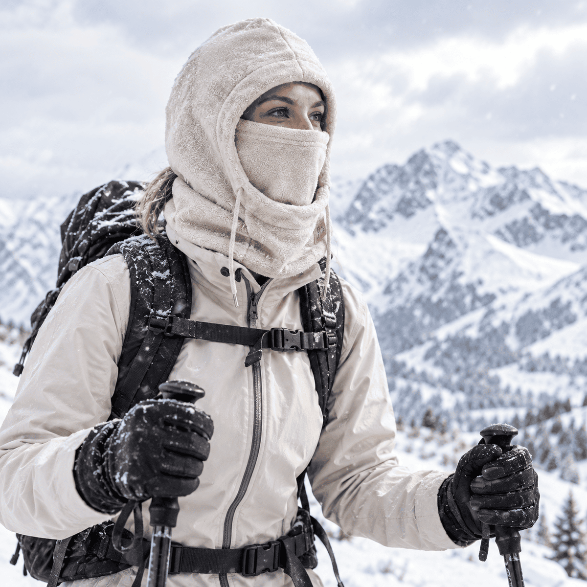 Cagoule polaire vélo & rando | capuche chaude avec cordon de serrage
