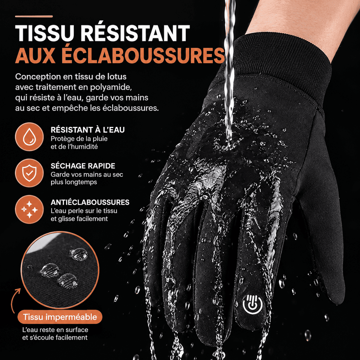Gants de vélo et randonnée hiver | chauds, tactiles et antidérapants