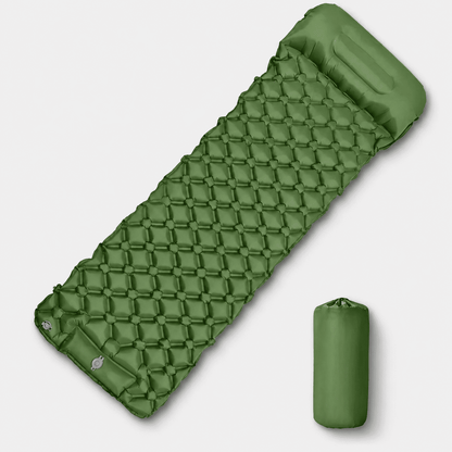 Matelas gonflable 1 personne avec oreiller  Camping & Bivouac