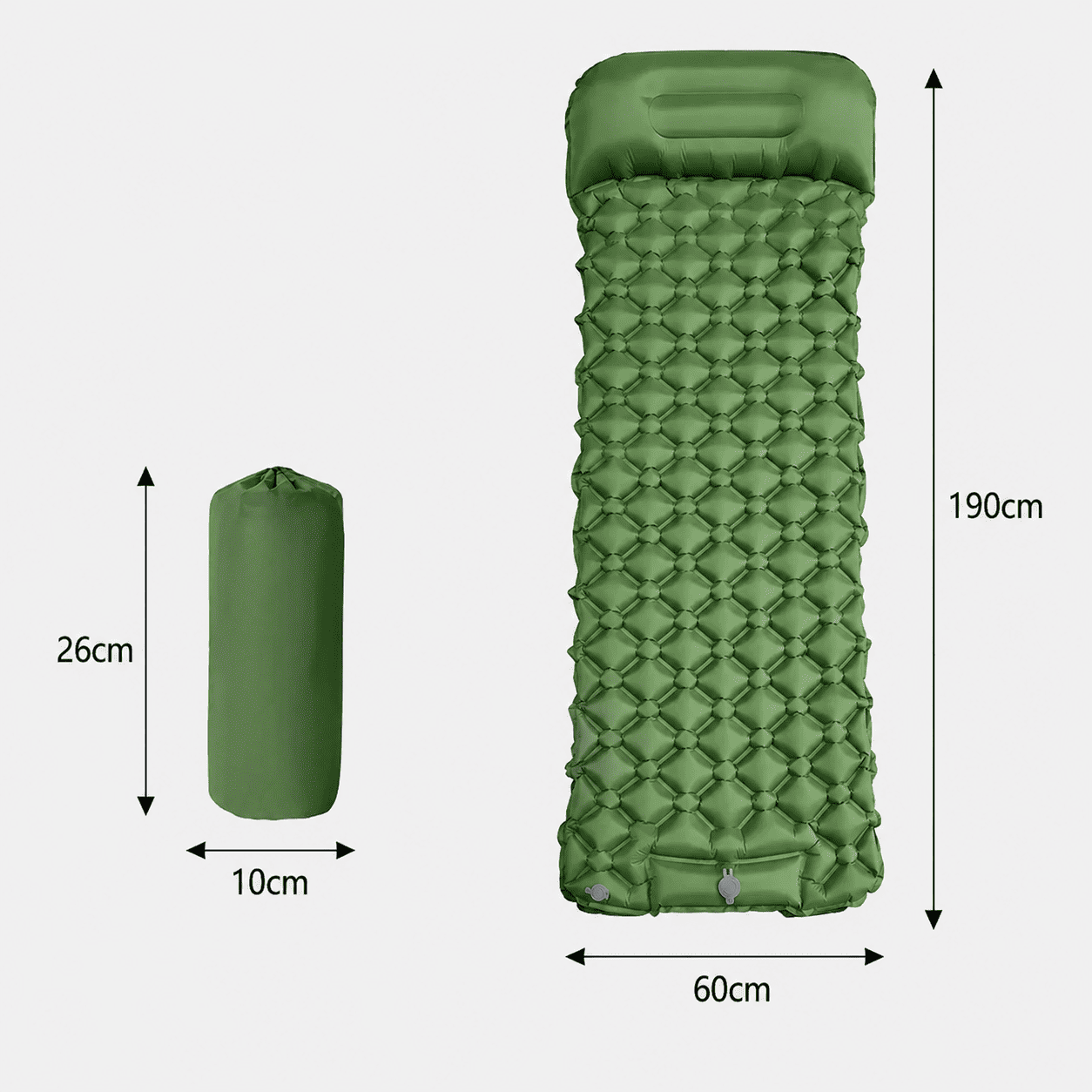 Matelas gonflable 1 personne Camping & Bivouac | avec oreiller