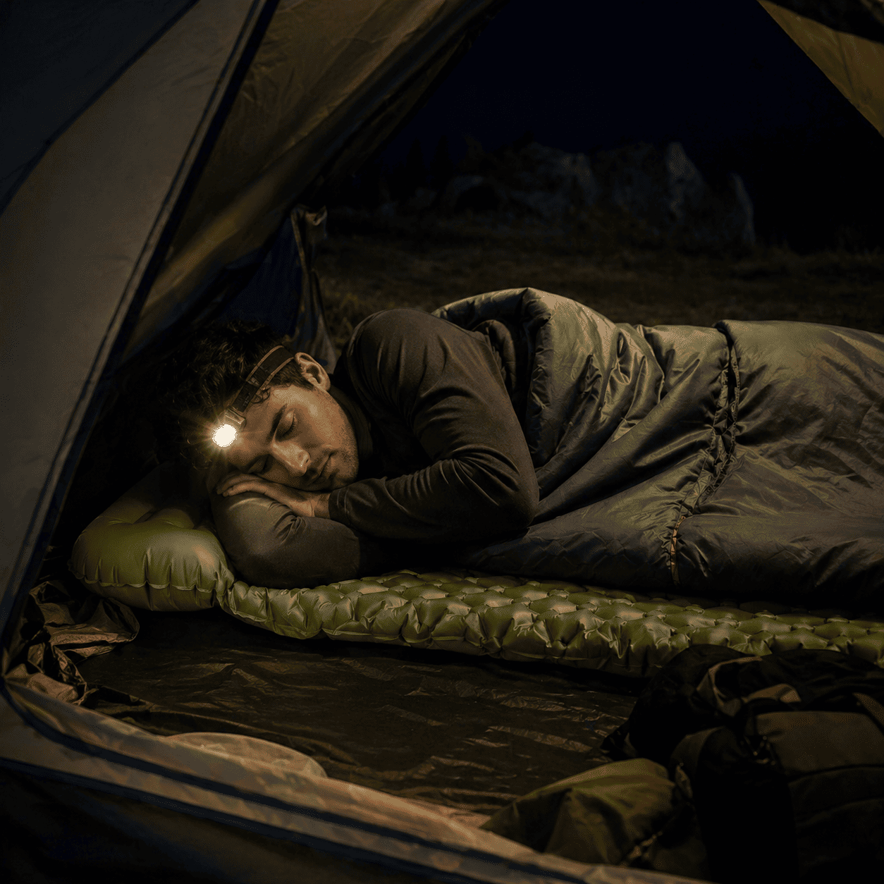 Matelas gonflable 1 personne Camping & Bivouac | avec oreiller