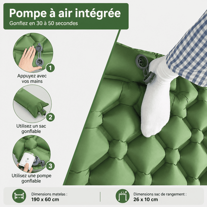 Matelas gonflable 1 personne Camping & Bivouac | avec oreiller