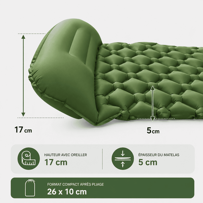 Matelas gonflable 1 personne Camping & Bivouac | avec oreiller
