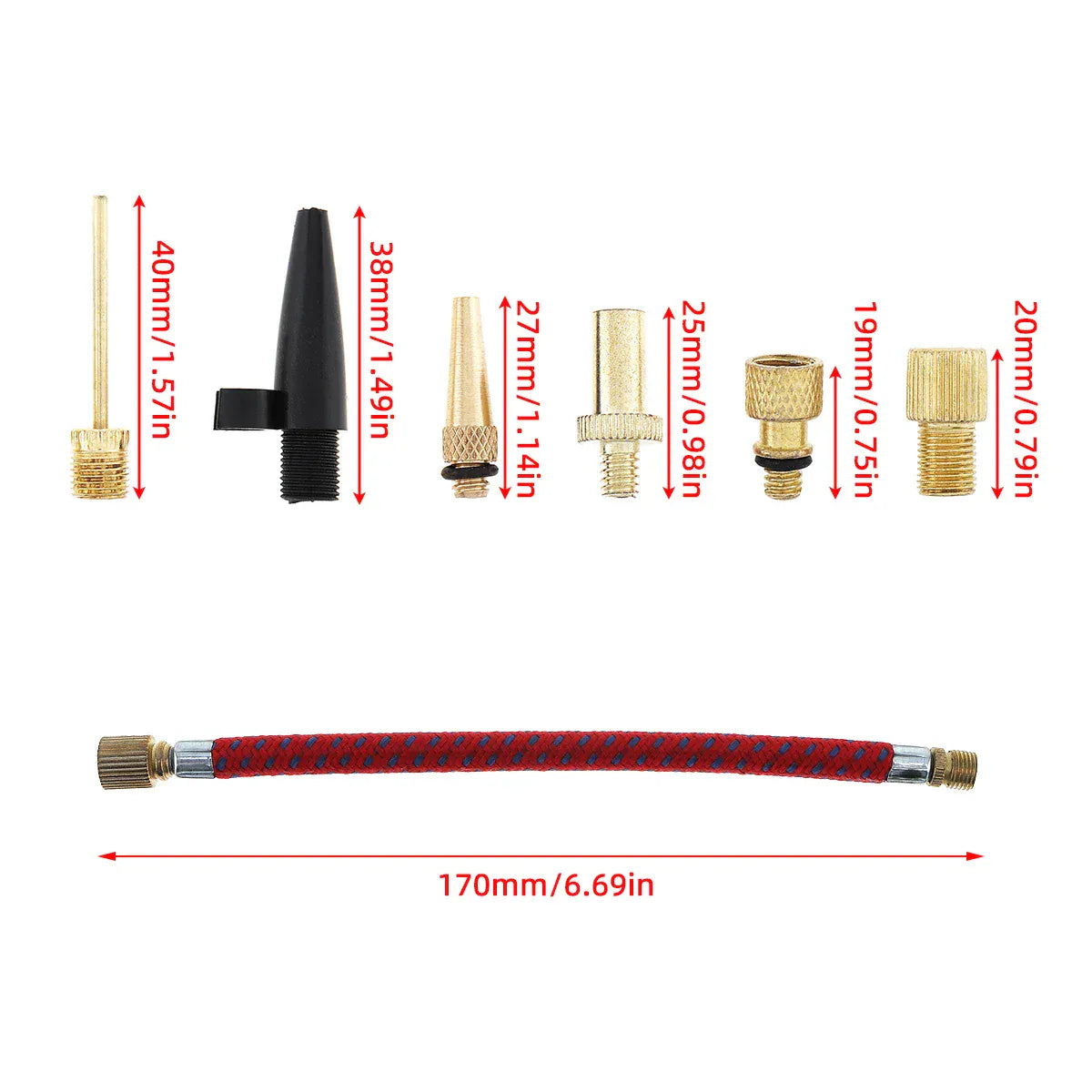 Kit Complet | Embout pour pompe à vélo + flexible