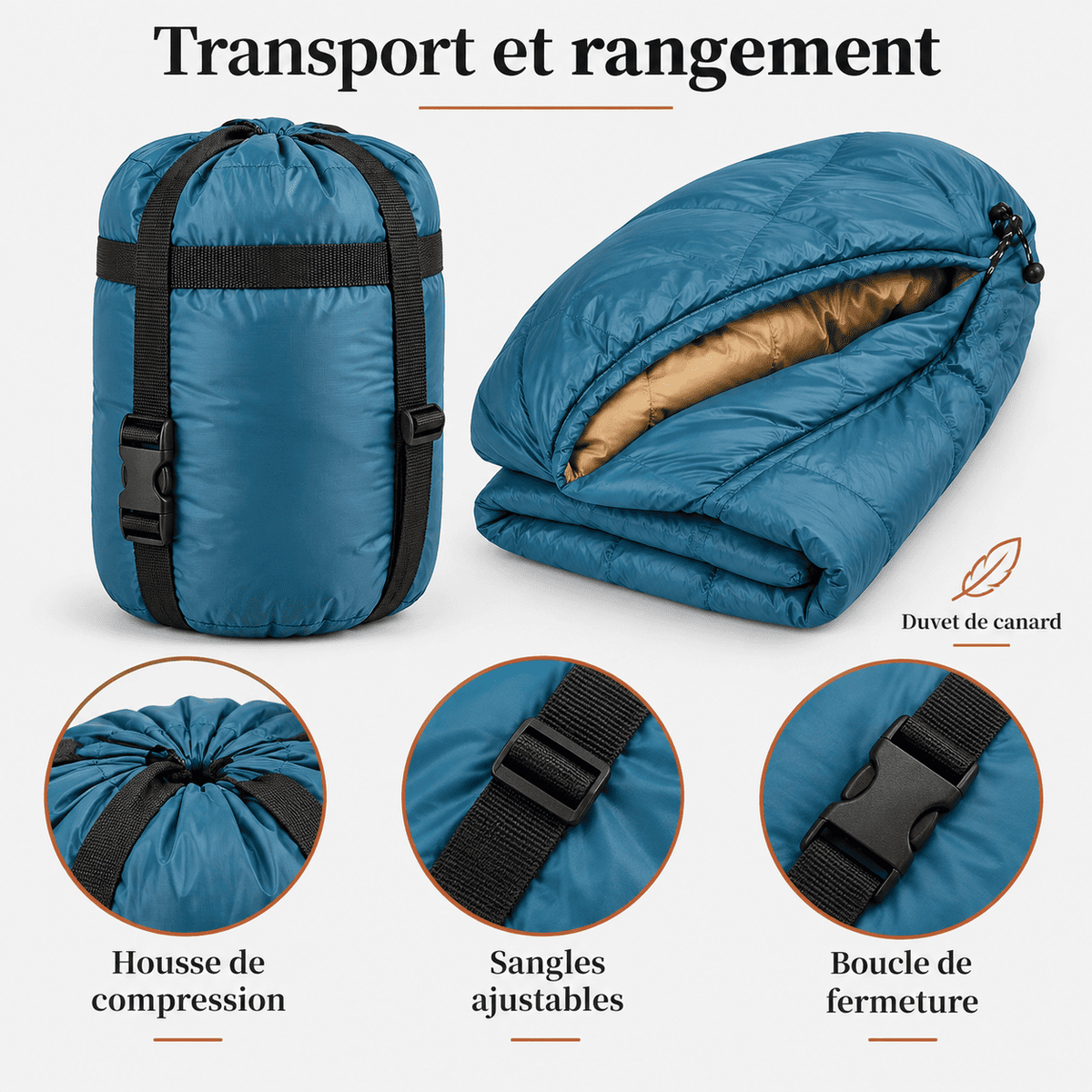 Sac de couchage extrême froid | Duvet de canard, forme momie, -5°C à -20°C