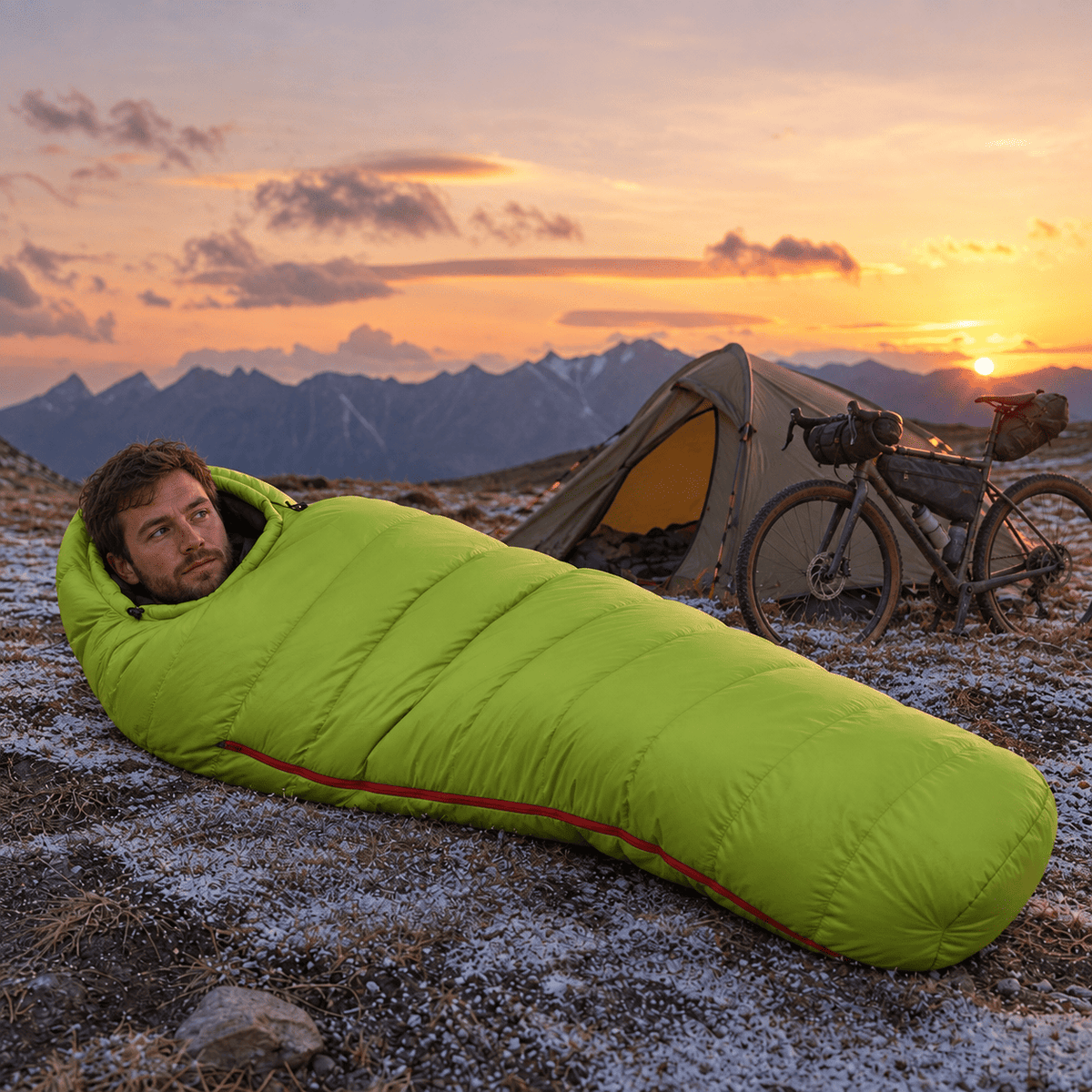 Sac de couchage ultra light 0°C en duvet d’oie | forme momie, camping et randonnée, 4 saisons