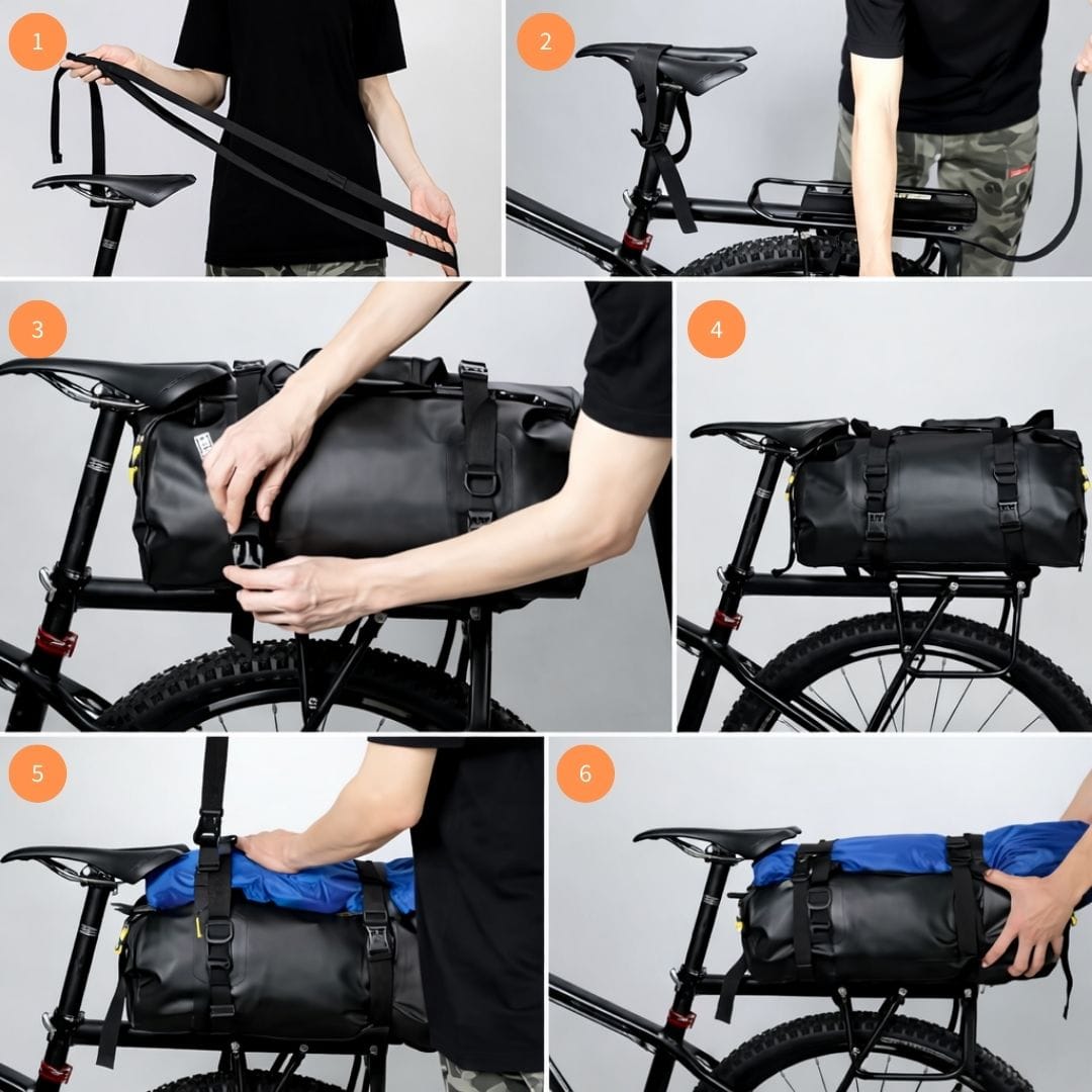 Sacoche de porte-bagage vélo étanche 20L | Randonnée & Cyclotourisme