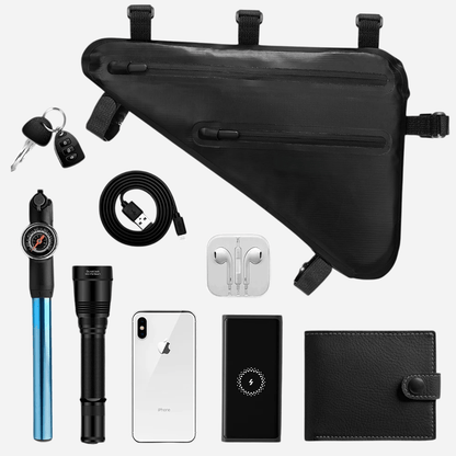Sacoche cadre vélo Bikepacking imperméable | Fixation 3 points - 3,3L