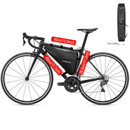 Sacoche cadre vélo Bikepacking imperméable | Fixation 3 points - 3,3L