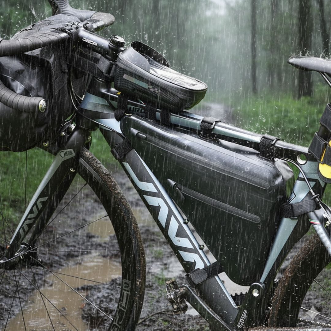 Sacoche cadre vélo Bikepacking imperméable | Fixation 3 points - 3,3L
