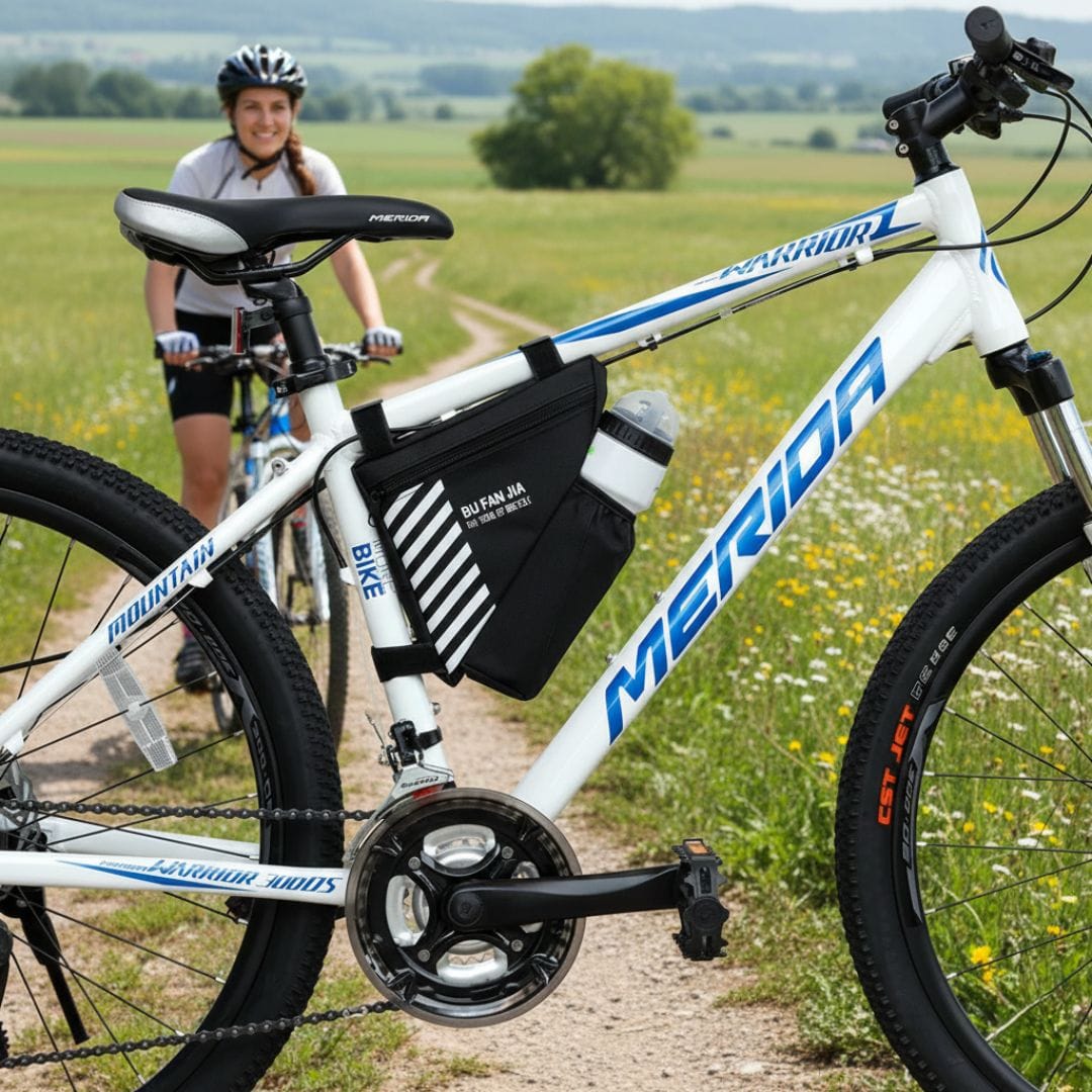 Sacoche multifonction en toile imperméable pour cadre de vélo