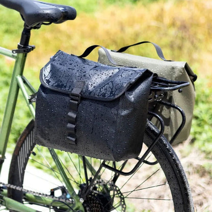 Sacoche de Vélo Étanche, compatible tous vélo, guidon ou porte-bagages |Extensible 5 - 10L