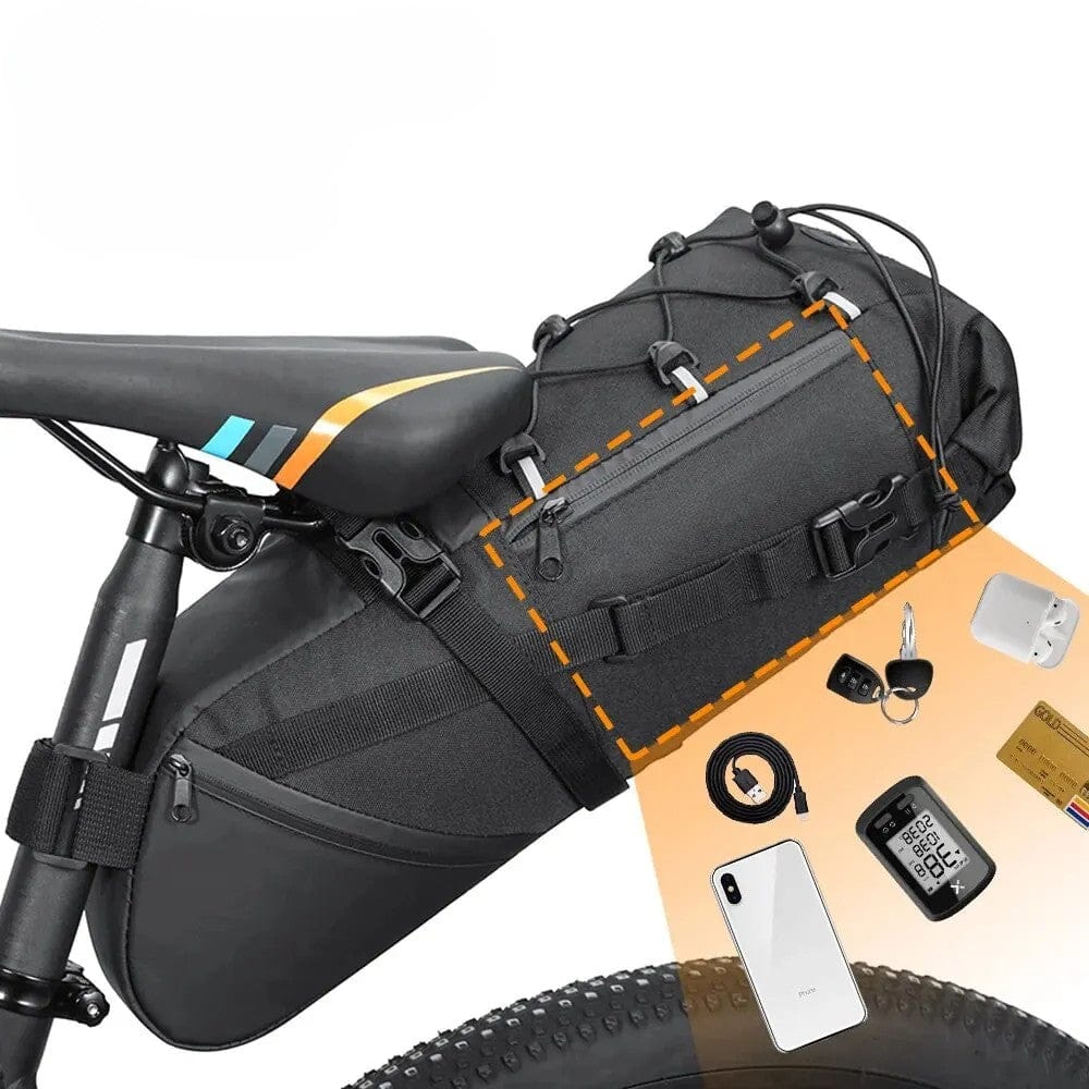 Sacoche vélo étanche randonnée 10L | Sacoche de Selle Bikepacking