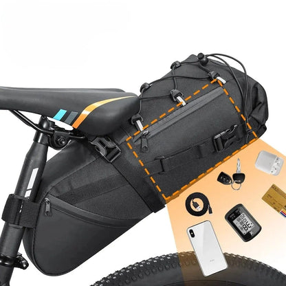 Sacoche vélo étanche randonnée 10L | Sacoche de Selle Bikepacking