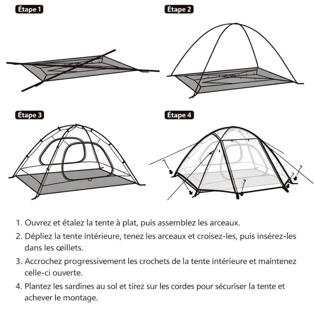 Tente Camping, Bivouac, Trekking 3 places, 3 saisons | 3,1 kg