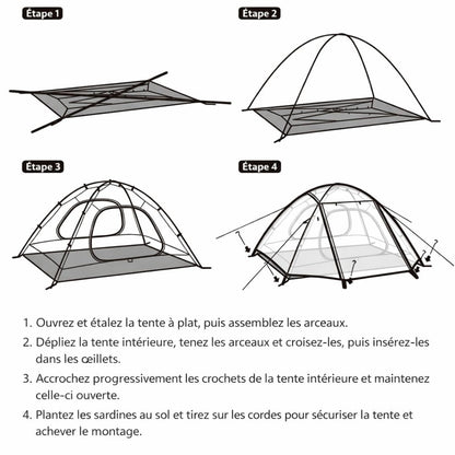 Tente Camping, Bivouac, Trekking 3 places, 3 saisons | 3,1 kg
