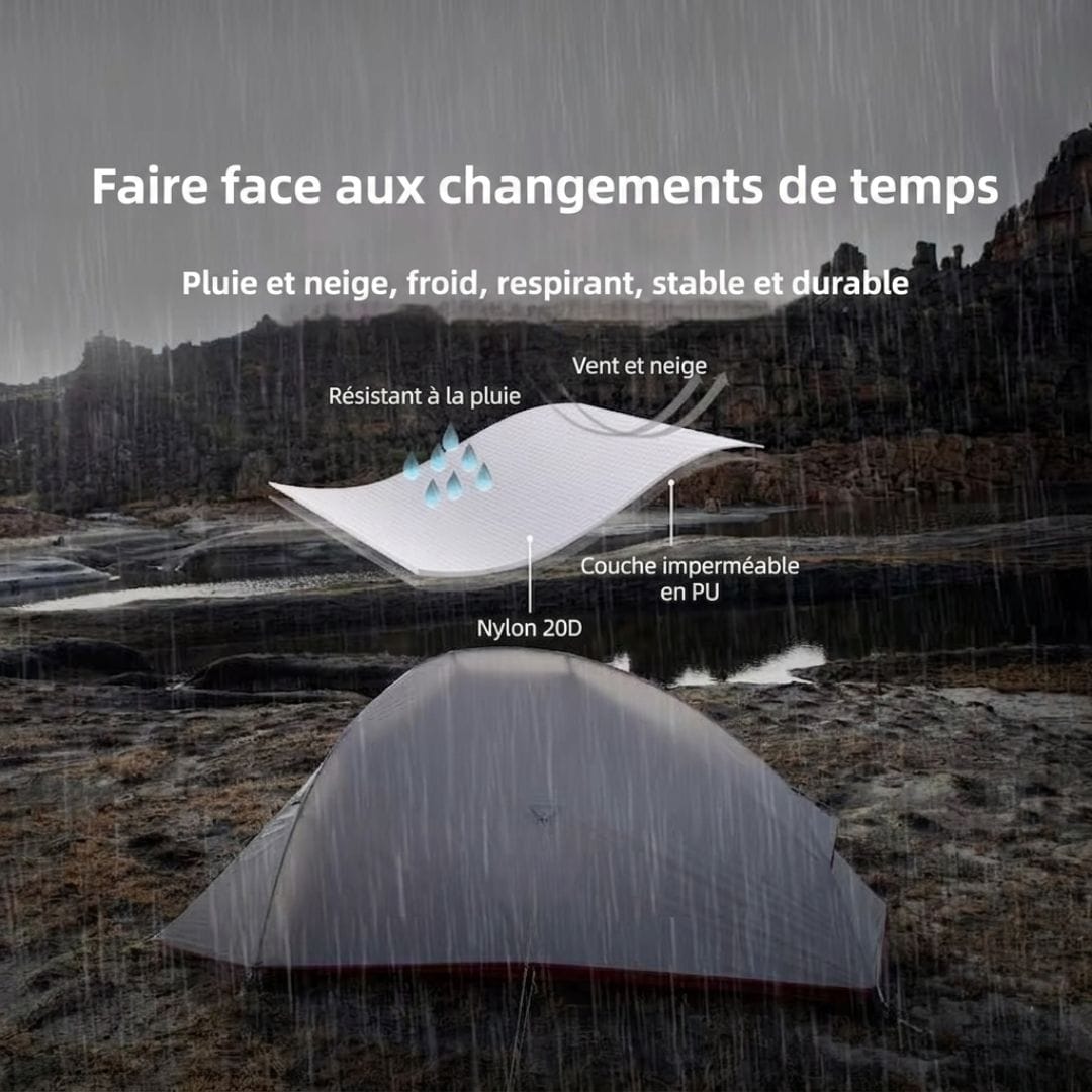 Tente Bikepacking 1 personne, Bivouac, Trekking Ultra-Légère | 1,3kg
