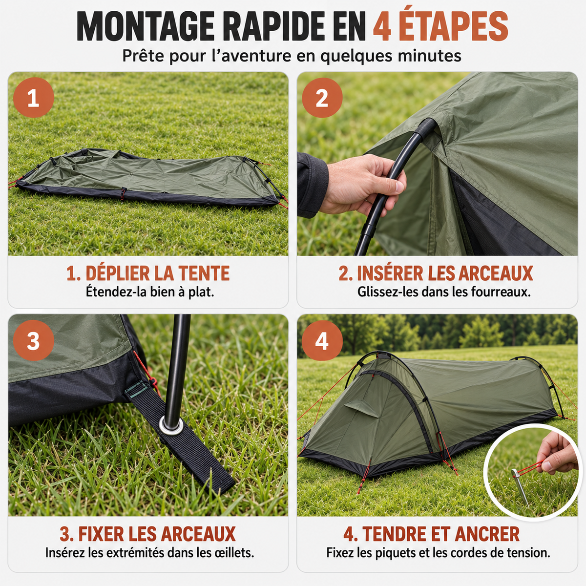 Tente vélo Bikepacking, Bivouac, Trekking de 1 place Ultra légère | 690g