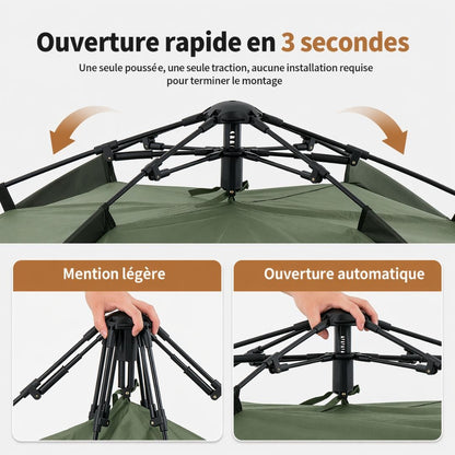 Tente de camping & bivouac automatique 3 places | Etanche 3,6kg