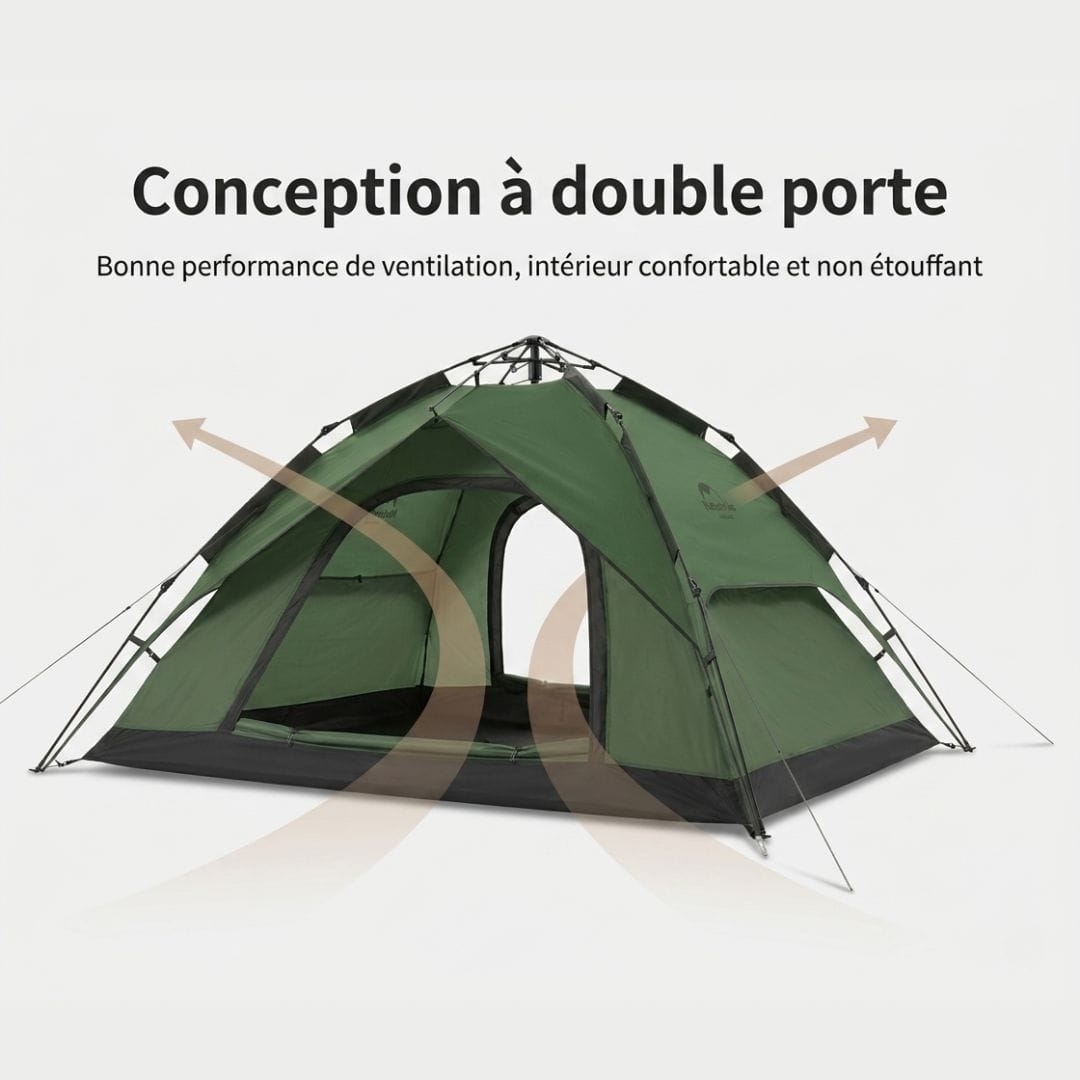 Tente de camping & bivouac automatique 3 places | Etanche 3,6kg