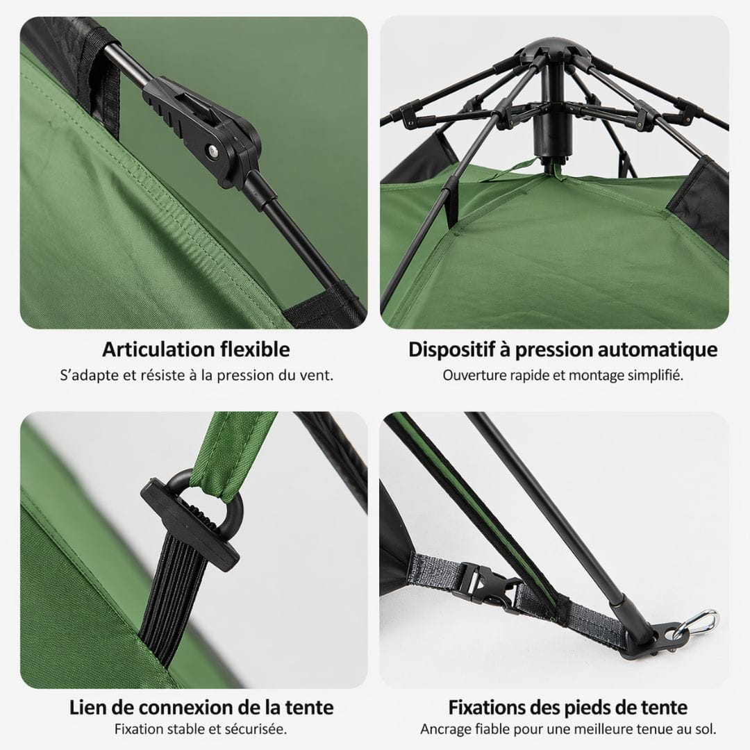 Tente de camping & bivouac automatique 3 places | Etanche 3,6kg