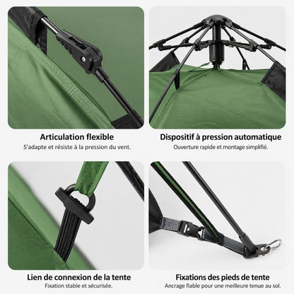 Tente de camping & bivouac automatique 3 places | Etanche 3,6kg