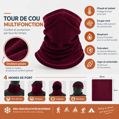 Tour de cou thermique hiver | cache-cou et visage pour vélo et randonnée